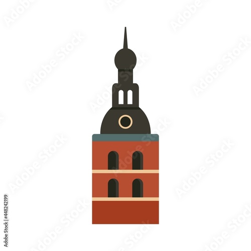 Riga cathedral icon flat isolated vector