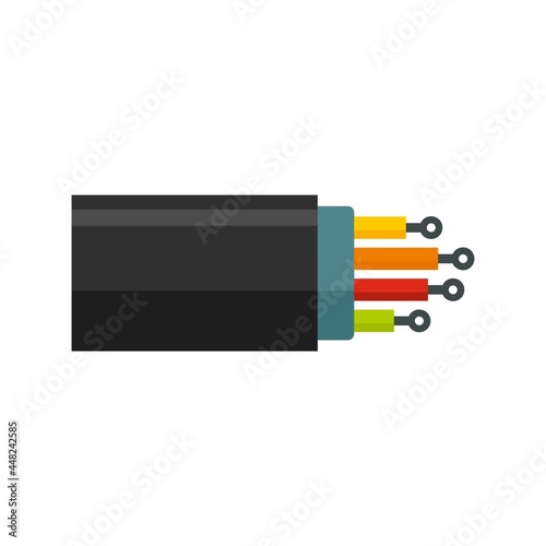 Optical fiber port icon flat isolated vector