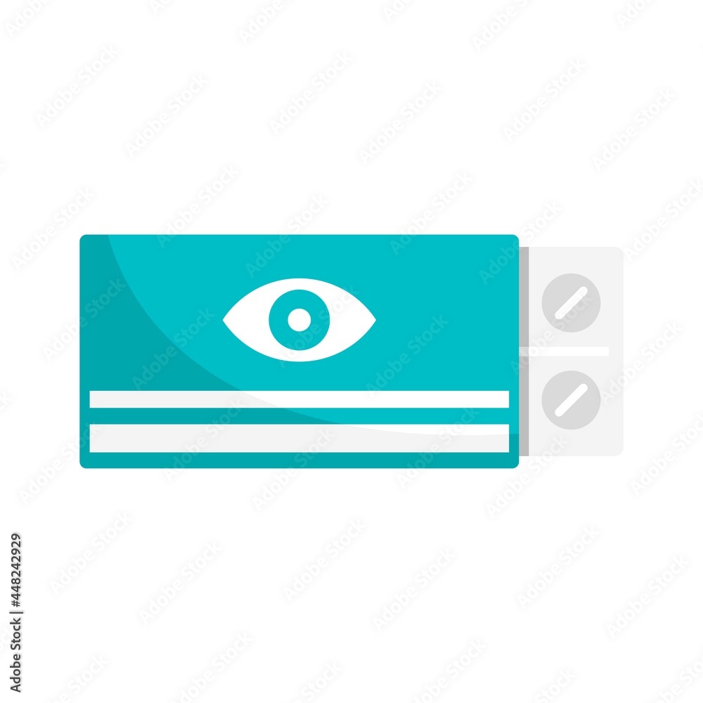 Eye care pill icon flat isolated vector Eye care pill icon flat isolated vector