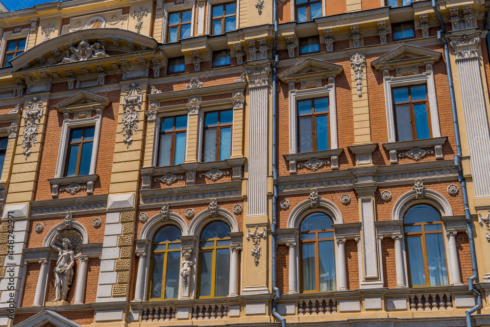 Beautiful 19th-century Russian facades in central Odessa, Ukraine