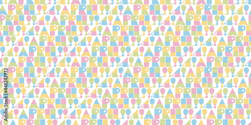 Cute geometric april background. Seamless pattern.Vector. 4月のかわいい幾何学パターン