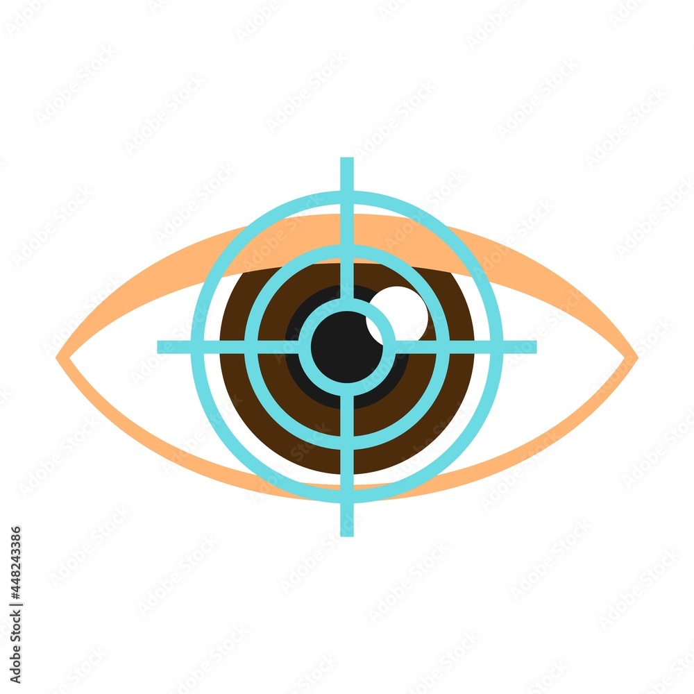 Target eye examination icon flat isolated vector Target eye examination icon flat isolated vector