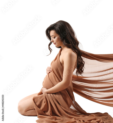 Pregnant woman in flowing b...