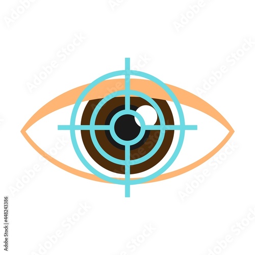 Target eye examination icon flat isolated vector