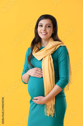 Beautiful pregnant woman on...
