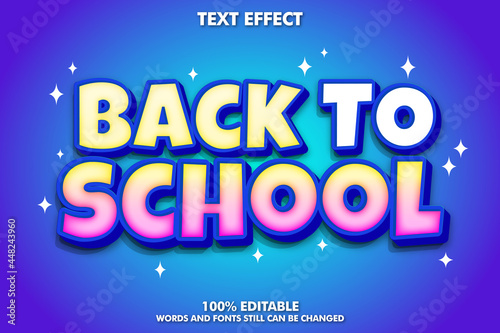 Back to school editable text effect