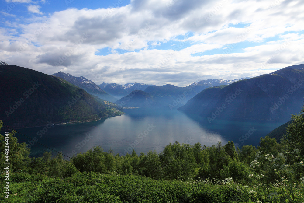 Eidsdal countryside and fjord, Norwegian Scenic Route Geiranger-Trollstigen Eidsdal countryside and fjord, Norwegian Scenic Route Geiranger-Trollstigen