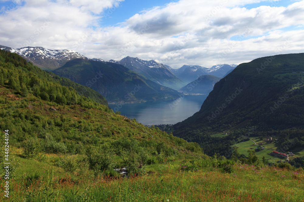 Eidsdal countryside and fjord, Norwegian Scenic Route Geiranger-Trollstigen 