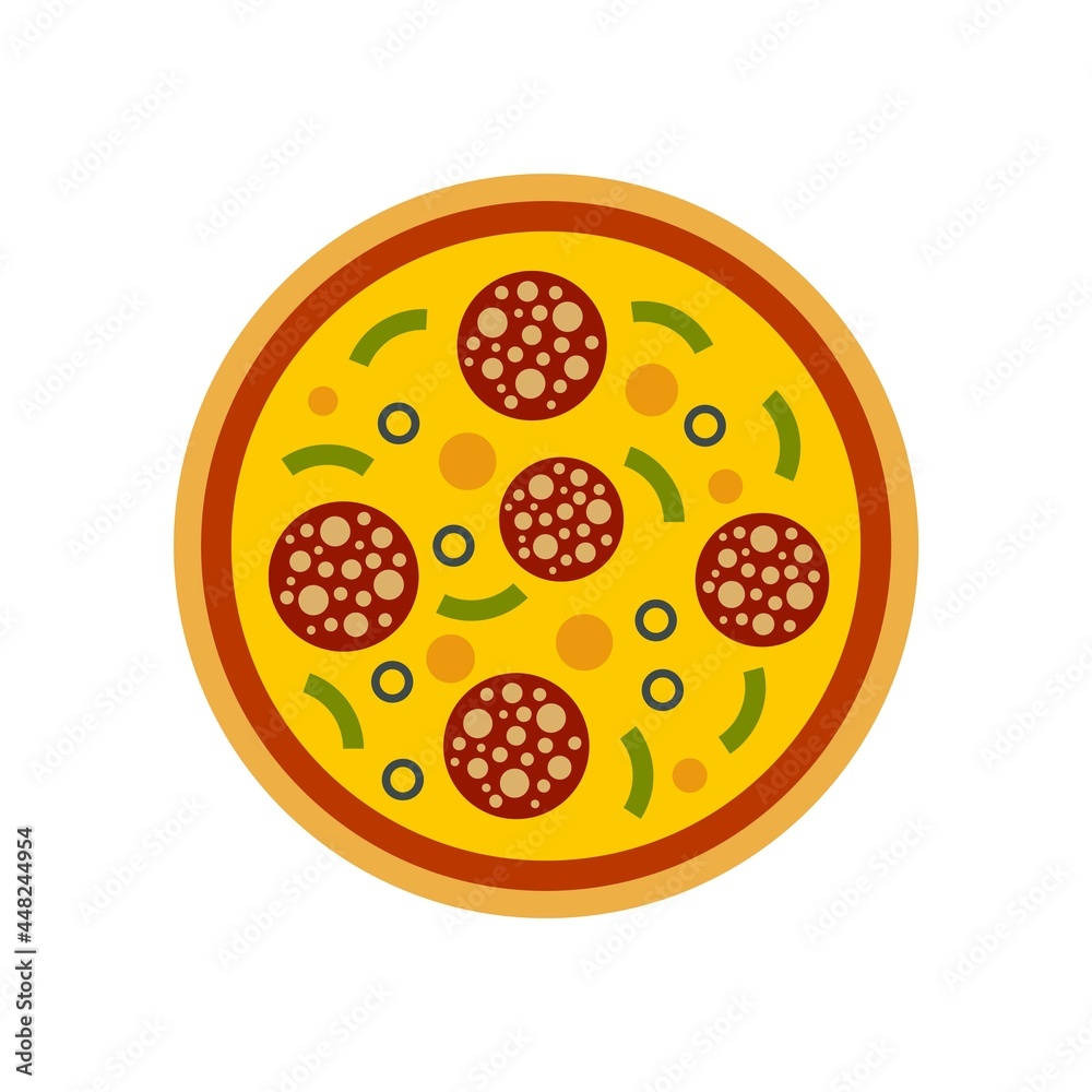 Restaurant pizza icon flat isolated vector Restaurant pizza icon flat isolated vector