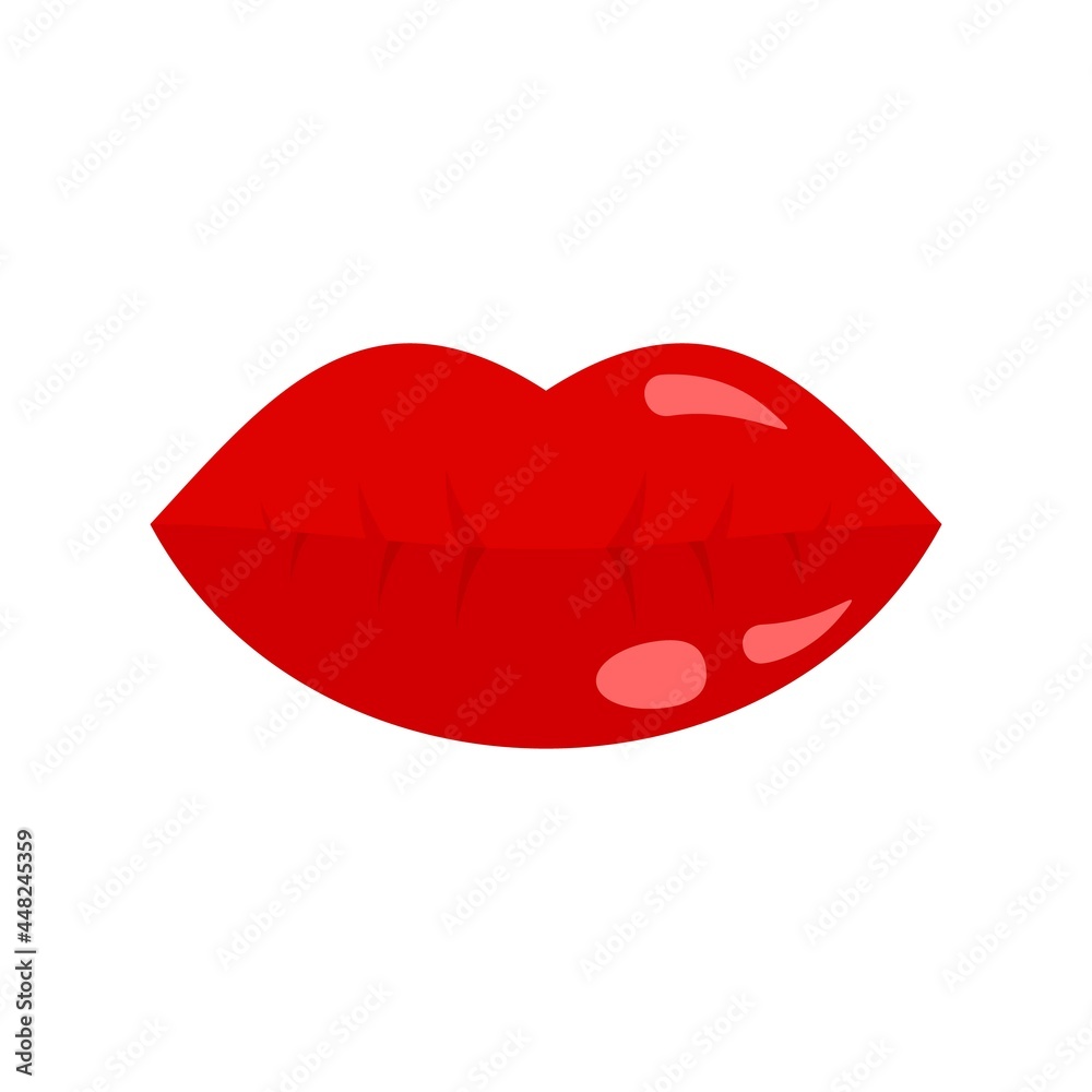 Female lips icon flat isolated vector Female lips icon flat isolated vector