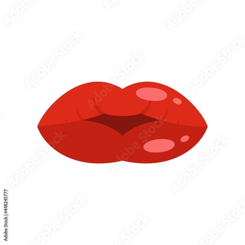 Lipstick kiss icon flat isolated vector
