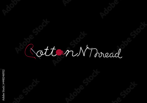Cotton N Thread typography logo design template