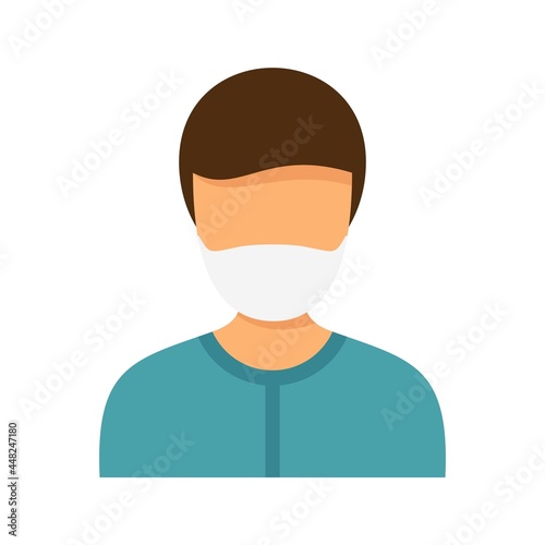 Man mask protect icon flat isolated vector