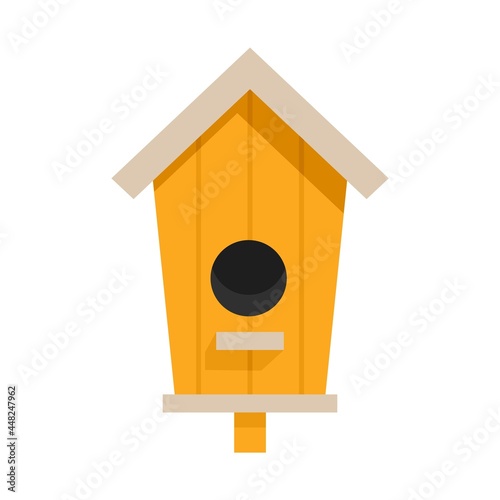 Fotótapéta Cute bird house icon flat isolated vector