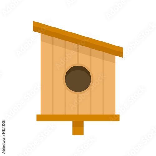 Park bird house icon flat isolated vector