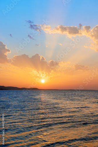 Sunset Seascape over the Aegean Sea  Kassandra  Halkidiki  Greece.