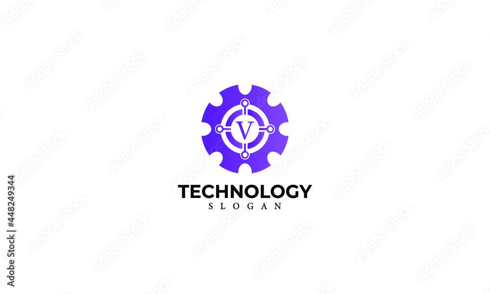 Alphabet V Technology Monogram Vector Logo Design, Letter V Technology Icon Template Alphabet V Technology Monogram Vector Logo Design, Letter V Technology Icon Template