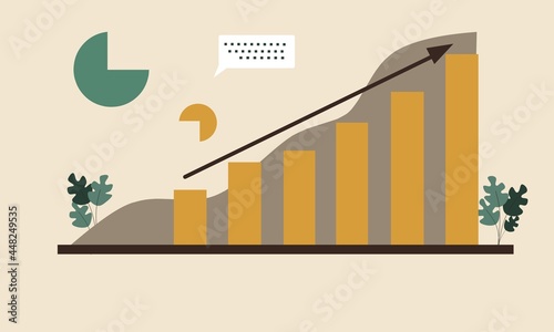 Ilustration of ghrapic or diagram increase for business photo