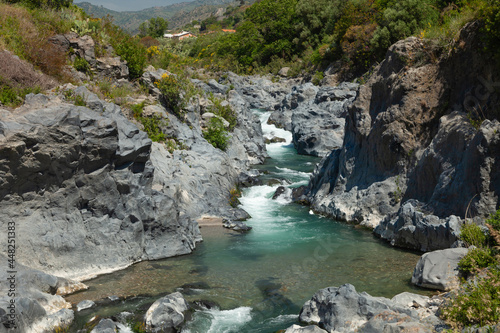 Alcantara river on Sicily, Italy