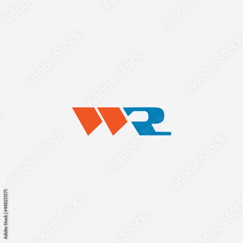 Initial letter WR logo design template.