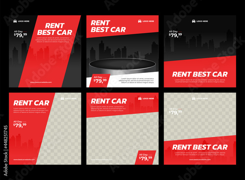 39Car social media post square banner template
