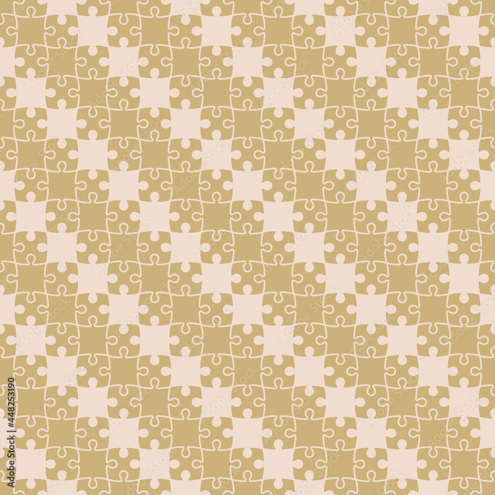 Seamless pattern on the theme of puzzle. The pattern at 45 degrees. Vector illustration. Seamless pattern on the theme of puzzle. The pattern at 45 degrees. Vector illustration.