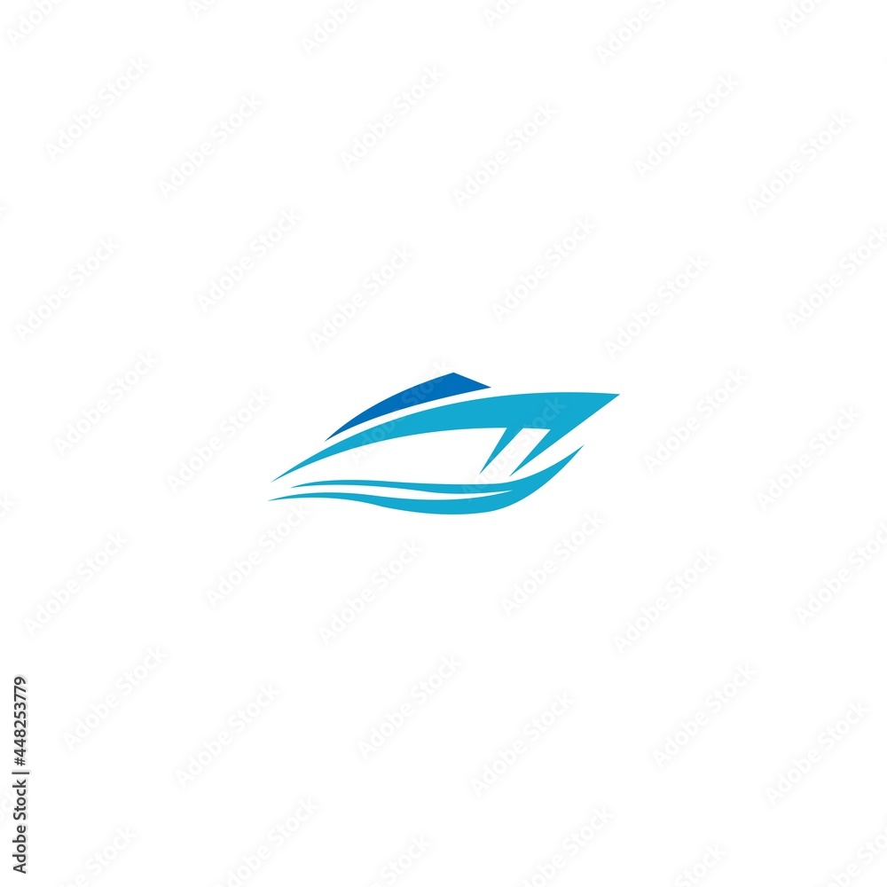 boat logo design concept icon template vector illustration