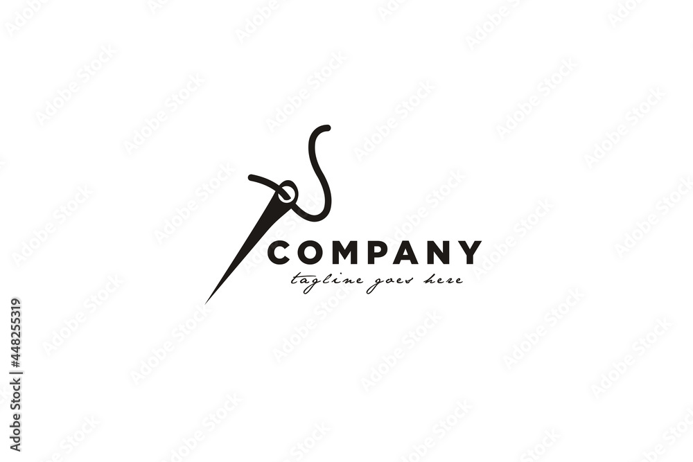 Abstract sewing needle for tailor logo design. Abstract sewing needle for tailor logo design.