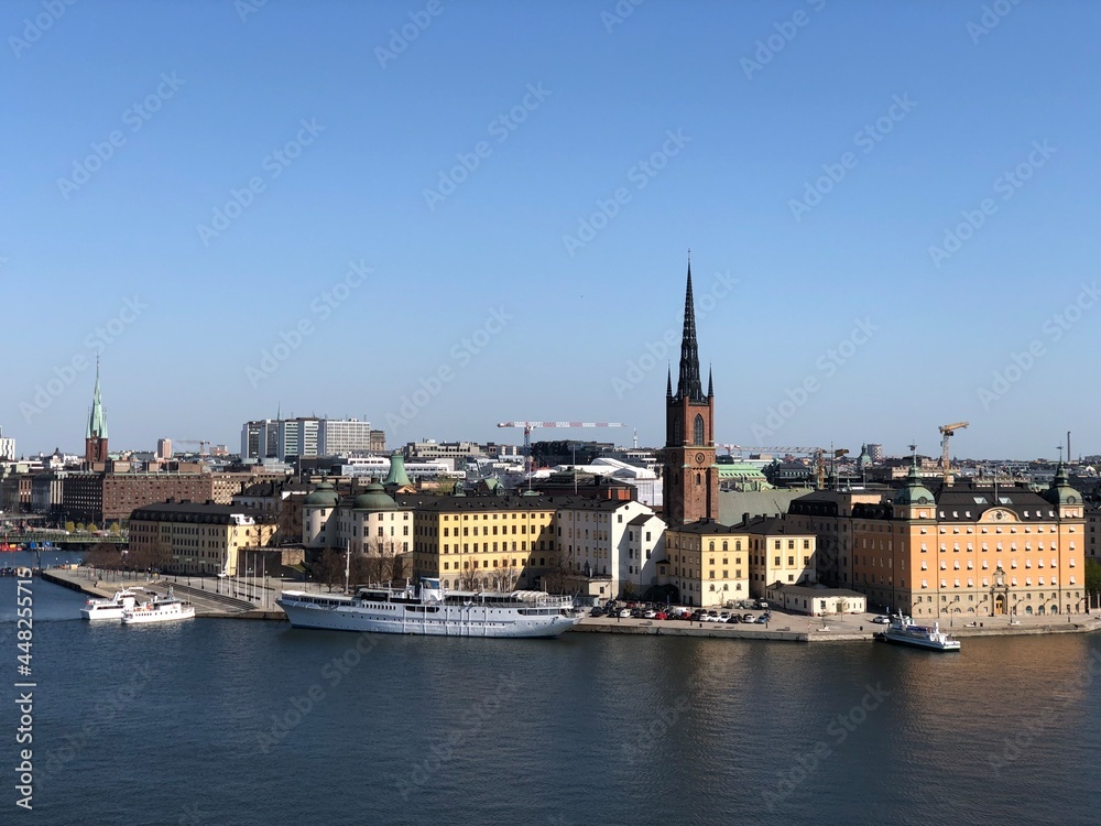 Stockholm cityscape with the view of Old Town (Gamla Stan)