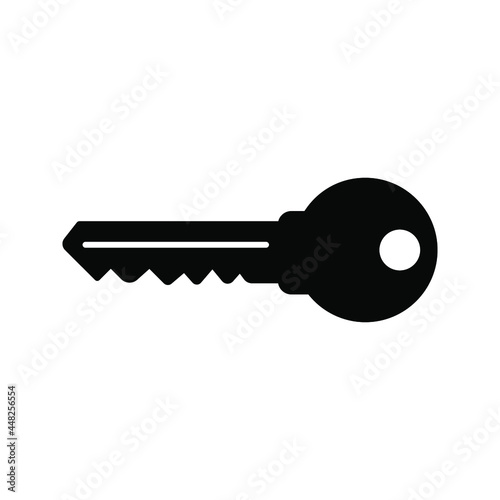 Key vector icon. Open house key icon. Key from the lock icon color editable © Ade