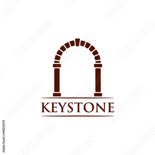 Key Stone Logo Design. Keystone Vector Illustration.