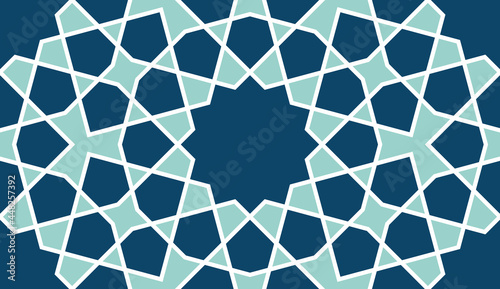 Geometric Islamic Seamless Pattern for decoration greeting card or interior. Vector Illustration.