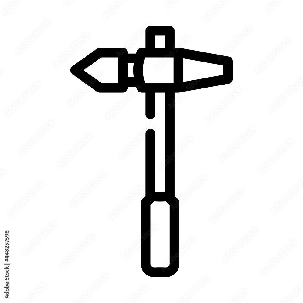 welding hammer line icon vector. welding hammer sign. isolated contour symbol black illustration welding hammer line icon vector. welding hammer sign. isolated contour symbol black illustration