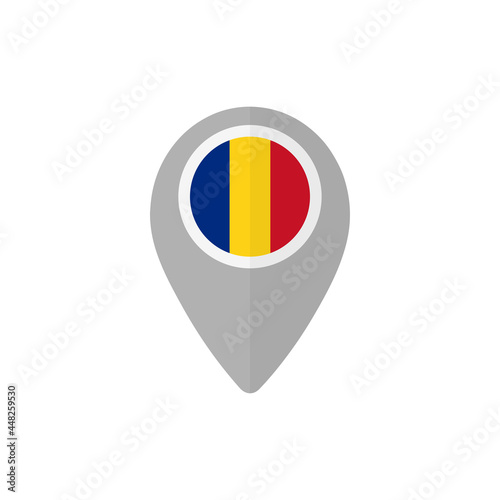 Free Download Map pin with the Romanian flag.  - GFXLoad