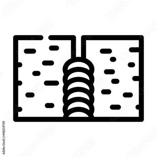 welding seam line icon vector. welding seam sign. isolated contour symbol black illustration