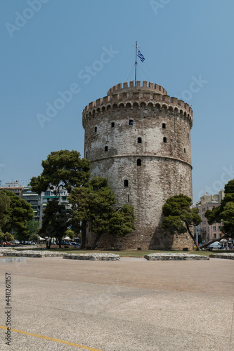 Greece, Thessaloniki, the white tower from the pedestrian