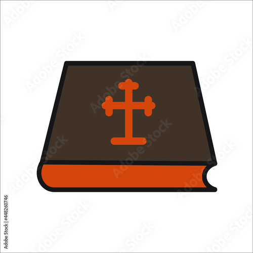 Bible Church with Religion Cross icons symbol vector elements for infographic web