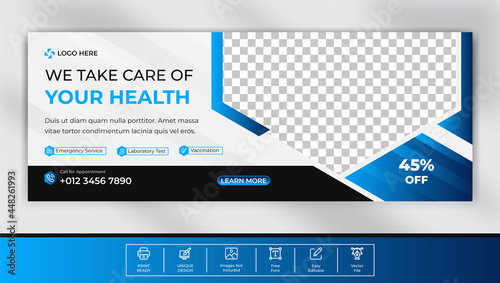 Medical Healthcare Facebook Cover Template design