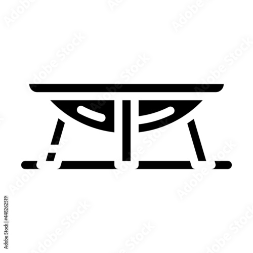 trampoline for jumping and exercising glyph icon vector. trampoline for jumping and exercising sign. isolated contour symbol black illustration