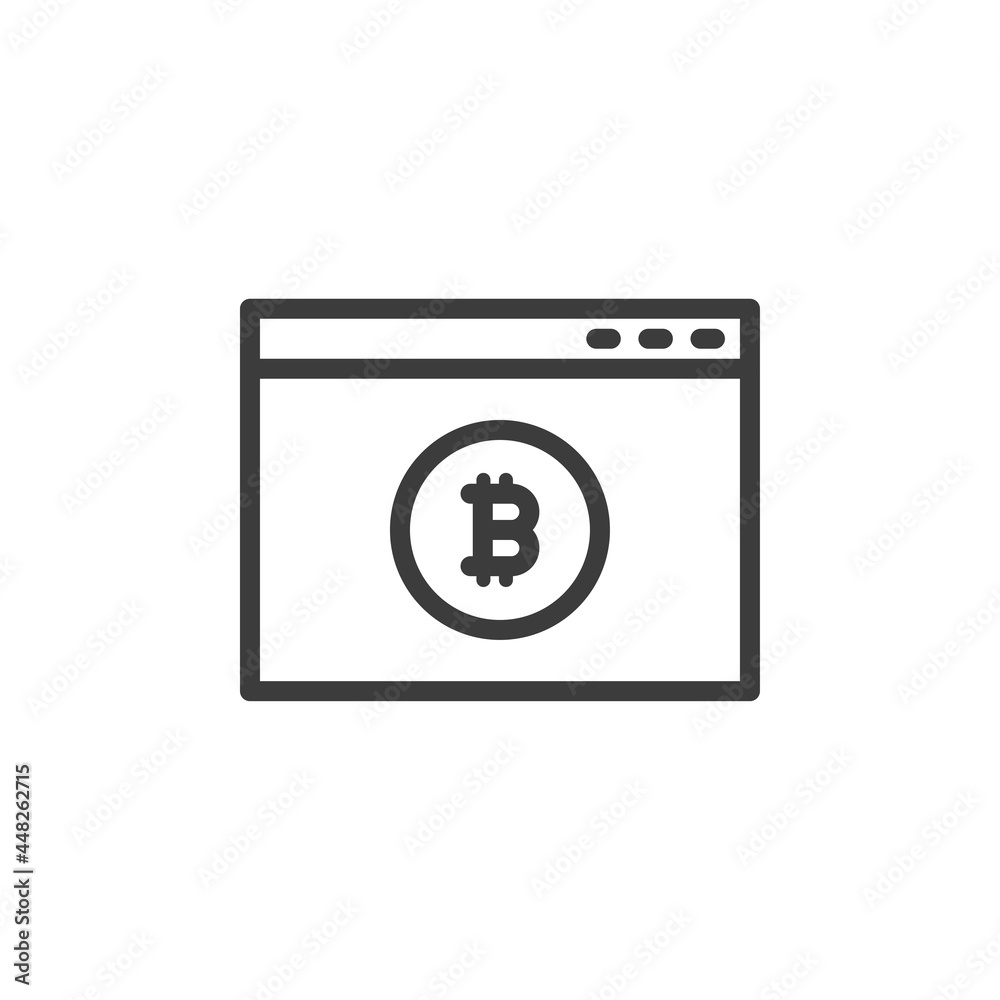 Web browser page with bitcoin symbol Web browser page with bitcoin symbol
