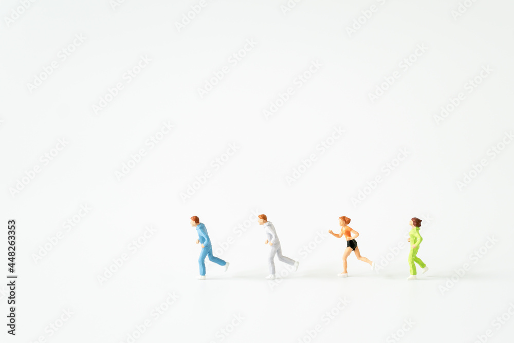 Miniature people running on oxygen level modern fingertip pulse oximeter on white background with copy space using for Healthy lifestyle and sport fitness medicine health care avoid COVID-19 concepts Miniature people running on oxygen level modern fingertip pulse oximeter on white background with copy space using for Healthy lifestyle and sport fitness medicine health care avoid COVID-19 concepts