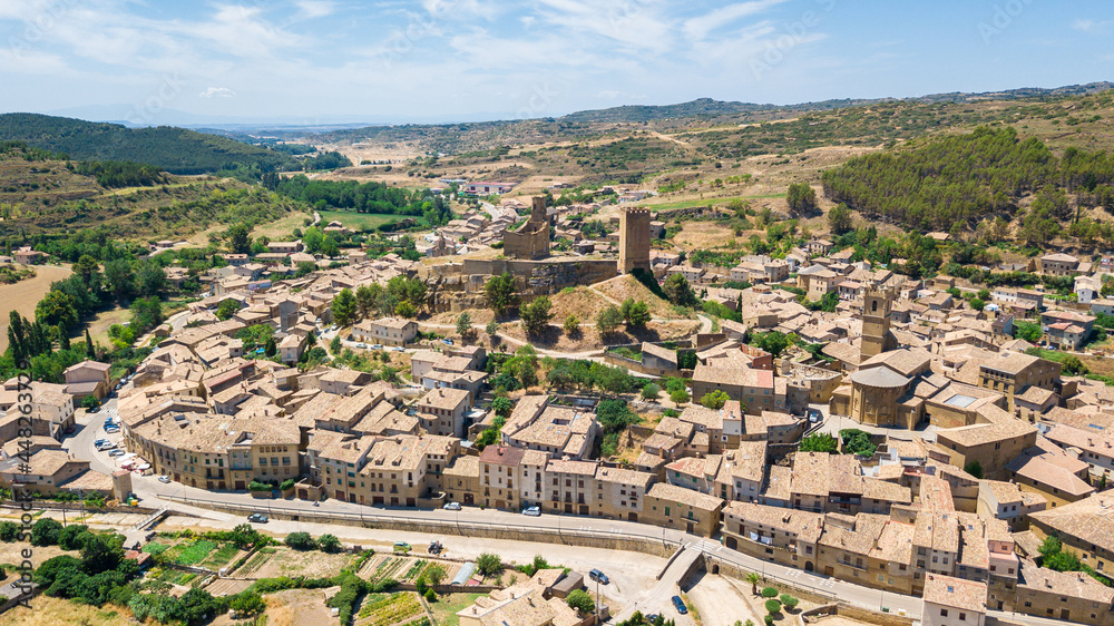 aerial view of uncastillo medieval town in zaragoza province, Spain	
