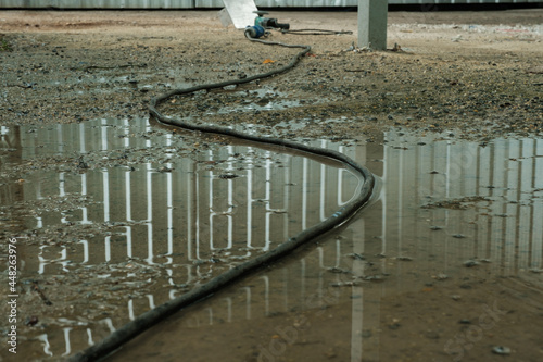 Power cords immersed in water can cause an electric  shock hazard. photo