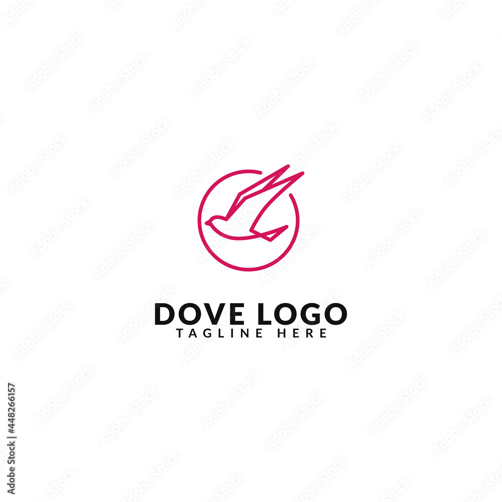 dove line art design logo. logo template