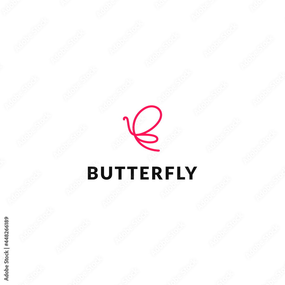 butterfly line art design logo. logo template