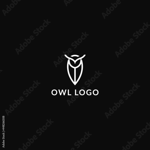 line art owl logo design. logo template