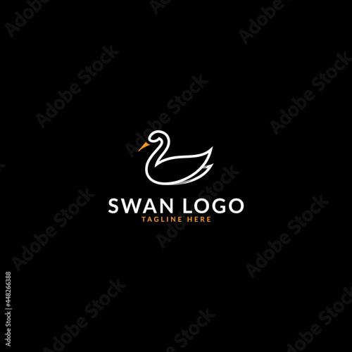 Fototapeta Naklejka Na Ścianę i Meble -  swan line art design logo. logo template