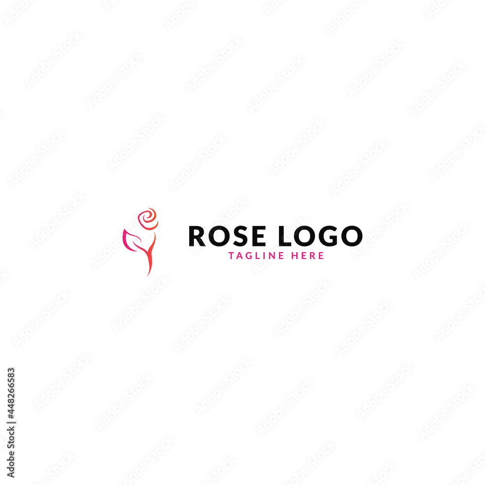 rose flower logo design. logo template