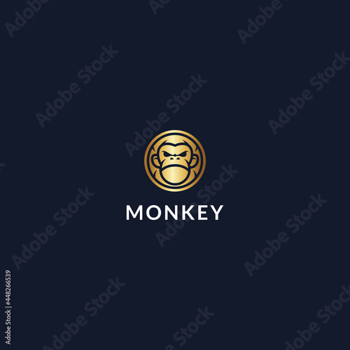 Photography golden monkey logo design. logo template