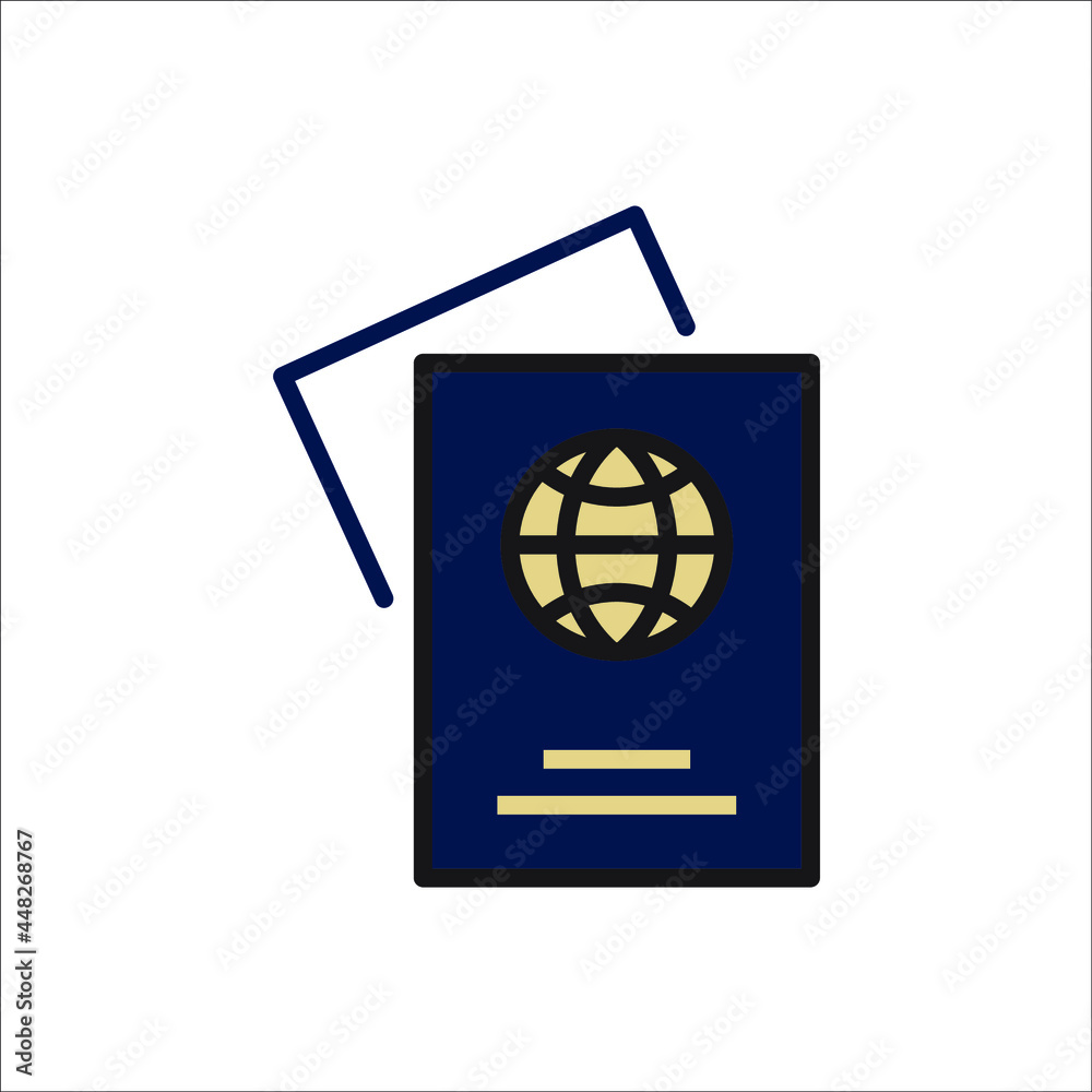 Passport icons symbol vector elements for infographic web Passport icons symbol vector elements for infographic web
